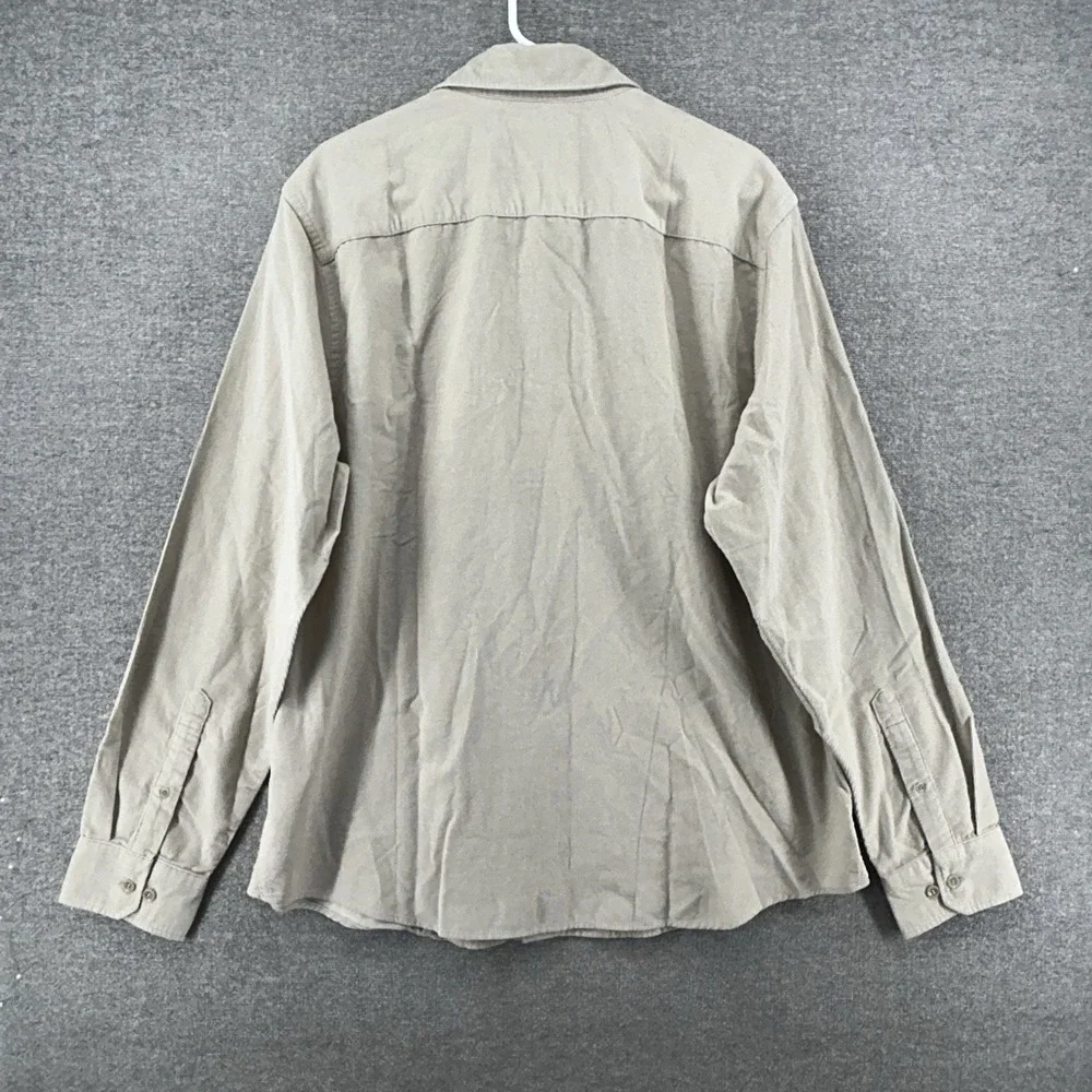 Banana Republic Corduroy Shirt Men Size Large Beige Long Sleeve Button Up NEW
